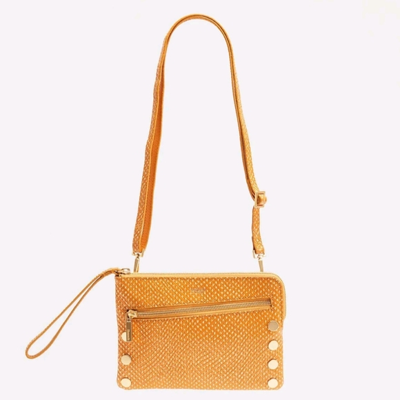 🌞HAMMITT Nash apricot tan snake small 2 wristlet crossbody handbag New Gold - Picture 3 of 8